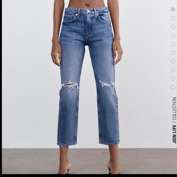 blue straight leg jeans - Picture 3 of 5